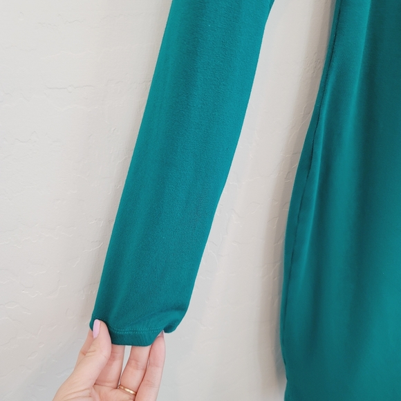 💕 Forever 21 Emerald Green Bodycon Dress Size Large - Picture 9 of 11